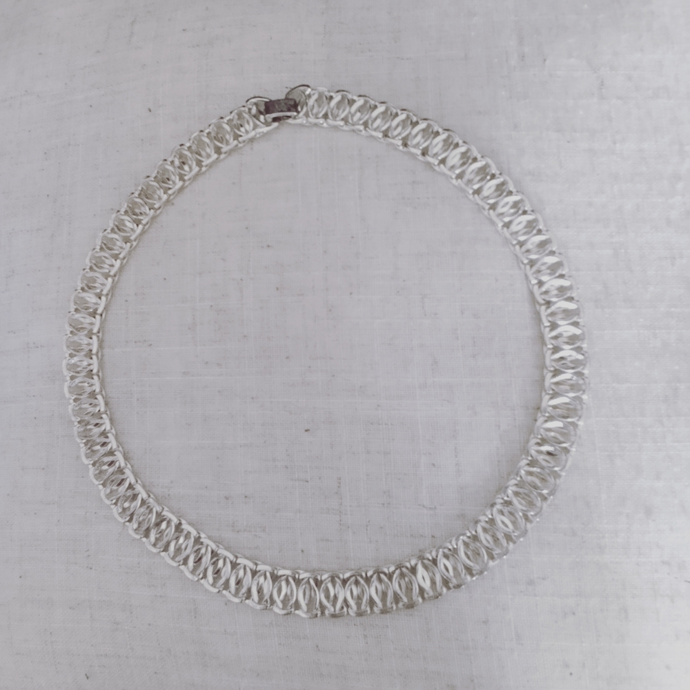 Silvertone Oval Links Necklace 17"